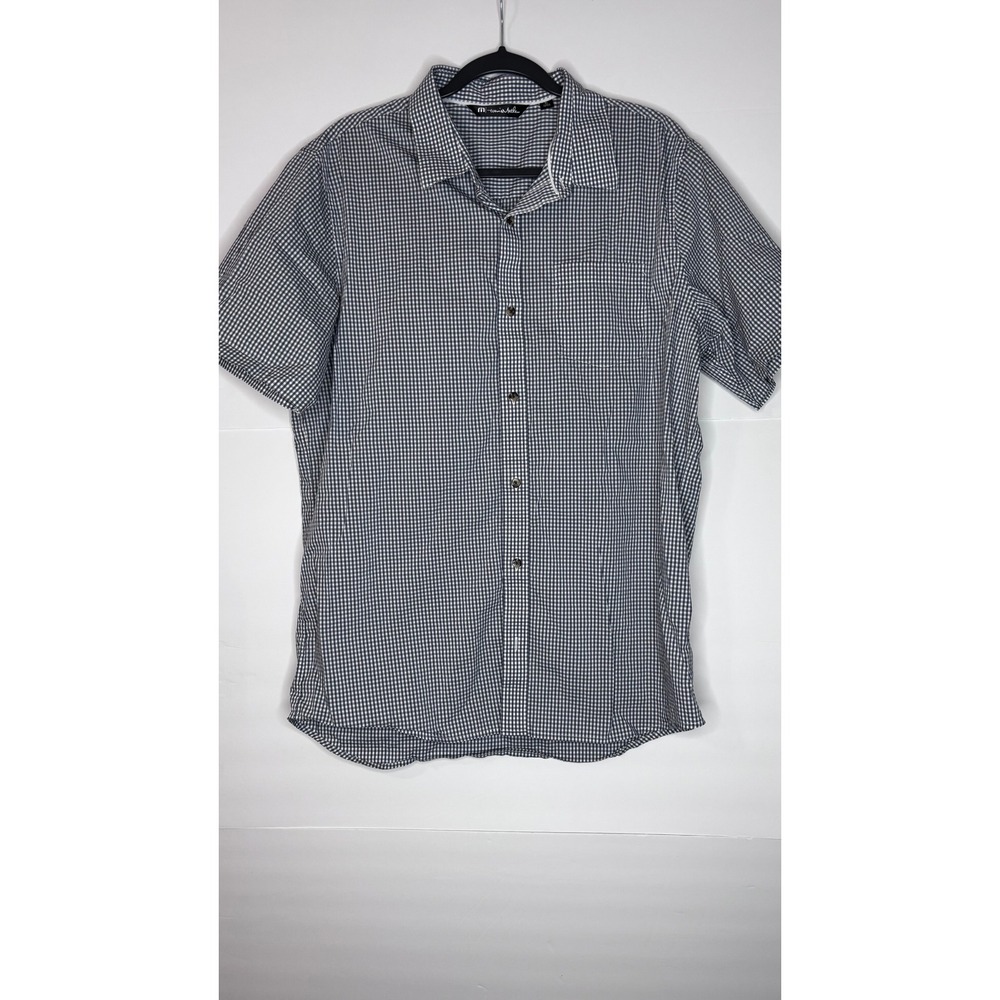 Travis Mathew Men's XL Short Sleeve Button Down Gingham Check Shirt‎